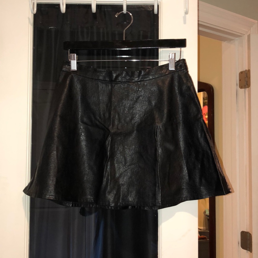 black leather skirt